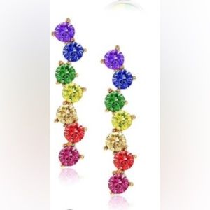 Beautiful Chakra Rainbow Hippy Pride Drop Earrings